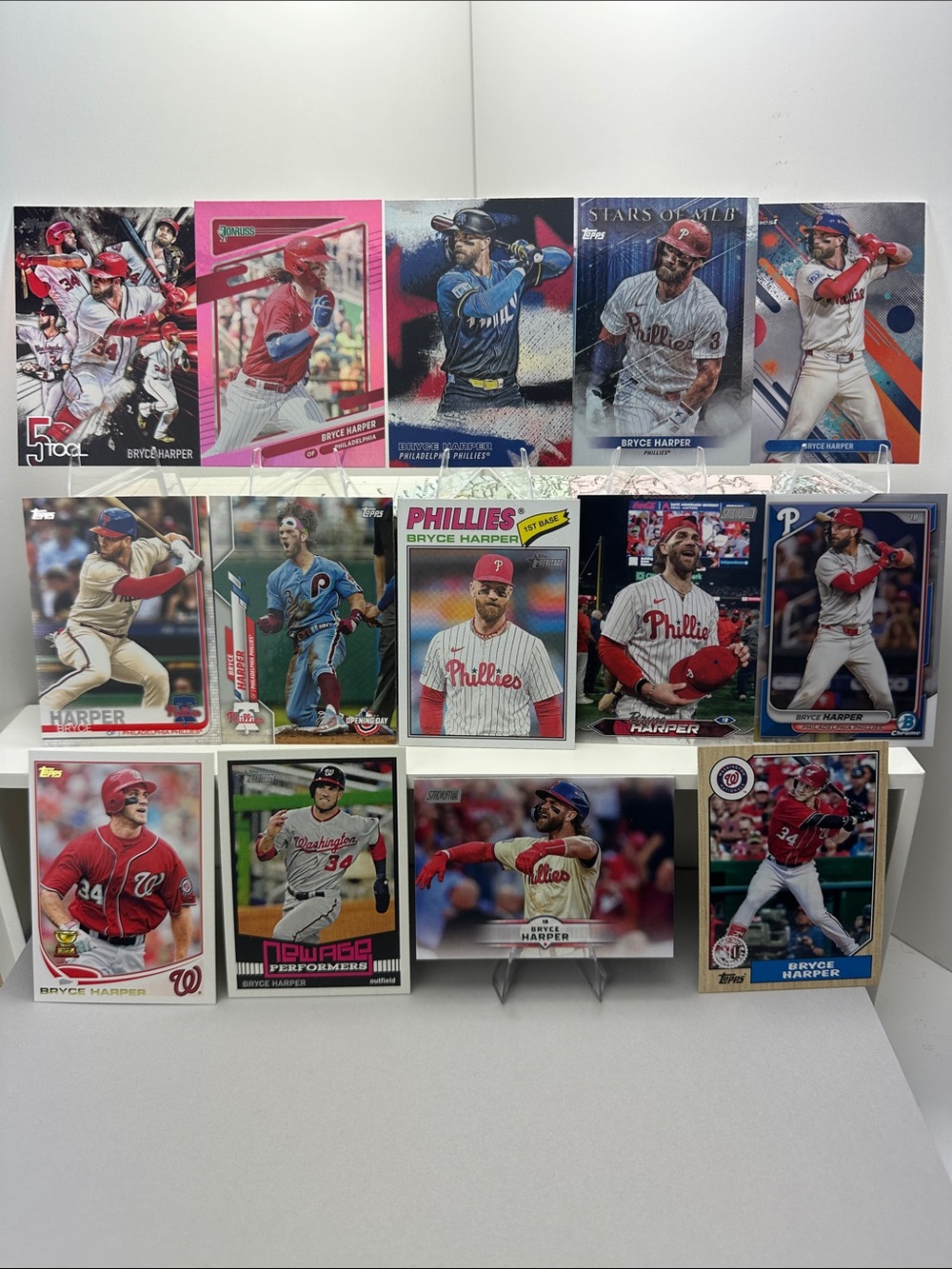 Bryce Harper 14 card legacy lot (Phillies, Nationals)